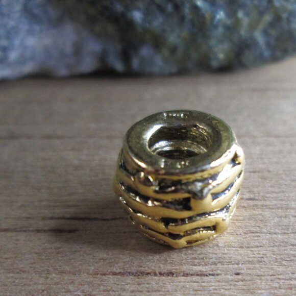 Antiqued Gold Plated Sterling Silver Brook European Charm - Picture 6 of 7